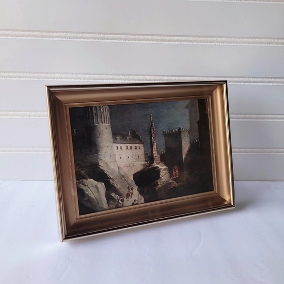 Vintage brass frame with moody art - Picture 1 of 5